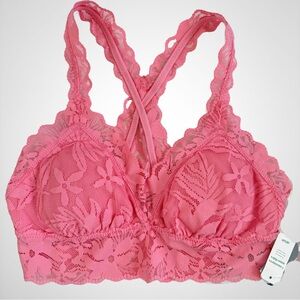 🌺NWT ● Aerie Lace Racerback Bralette in Bright Pink🌺